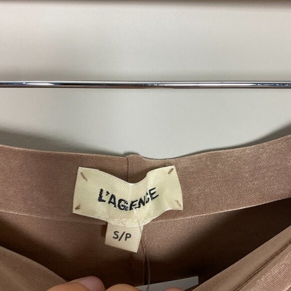 L'Agence Reagan Drape Front Pencil Skirt Womens Small S Beige Tan - Picture 3 of 6